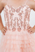 Girls Sweetheart Corset Top Detailed Multi Layered Skirt Dress 4-16